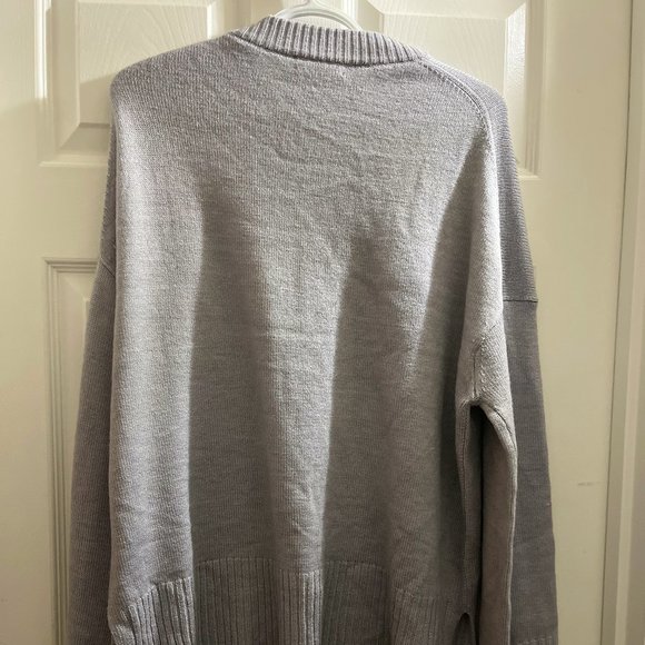NORDSTROM Wide Sleeve Sweater In Grey Dark Charcoal Heather - Picture 4 of 4